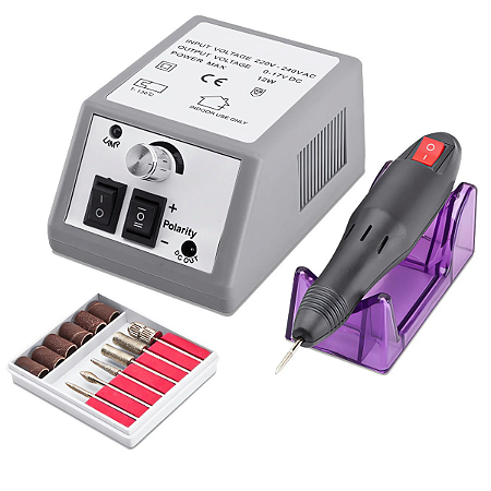 Lixadeira Lixa Motor Mercedes 20.000RPM Cinza para alongamento de unha