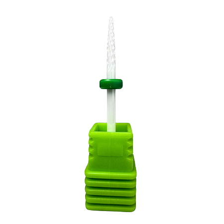 Broca de Cerâmica Fina Small Cone Tarja Verde para Cutícula Unhas
