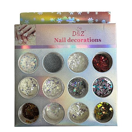 Decoração Glitter Flocado para Encapsulamento Decoração de Unha