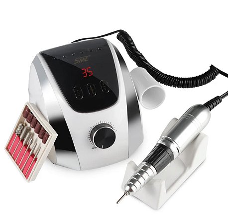 Lixadeira de Unha Motor Elétrico 35mil RPM Branco para Alongamento de Unhas Gel D&Z838