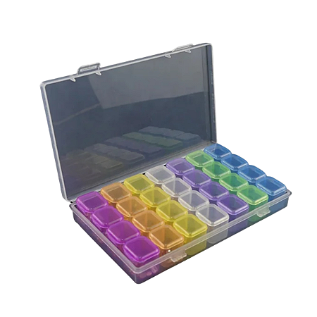 Organizador Colorido para Pedrarias Glitter e Enfeites para manicure Nail designer