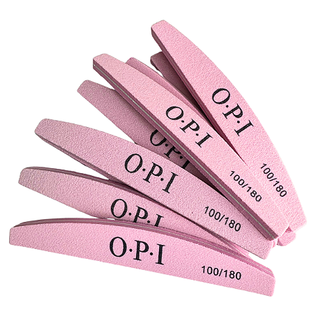 Kit 10 Lixas Buffer OPI Rosa 100/180 para Alongamento unhas Gel e Acrilico