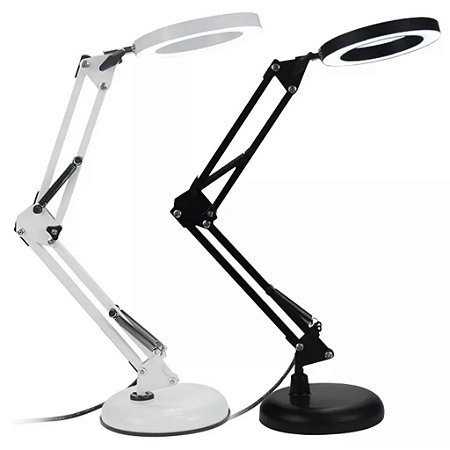 Luminária Led Lupa 8x Ring Light de Mesa Articulável