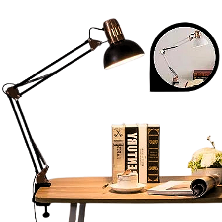 Luminária Pixar Luxo Articulada Metalizado cor Gold de Mesa com Garra