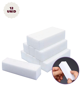 Kit 12 Lixas Bloco Polidora Para Unhas Gel Porcelana