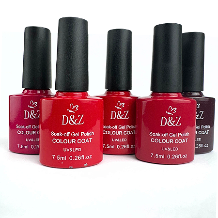 Esmalte em Gel 7,5ml Paleta Tons de Vermelho D&Z