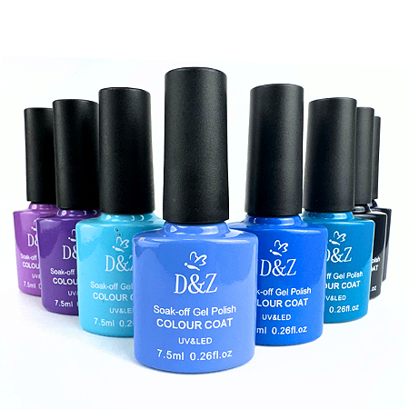 Esmalte em Gel 7,5ml Paleta Tons de Azul e Lilás D&Z