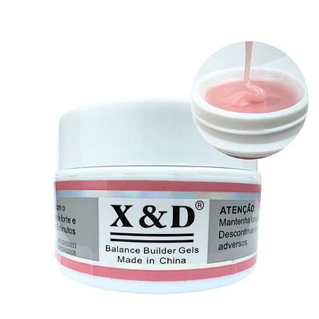 Gel X&D Pink Nude 15g Led UV Para Alongamento de Unha