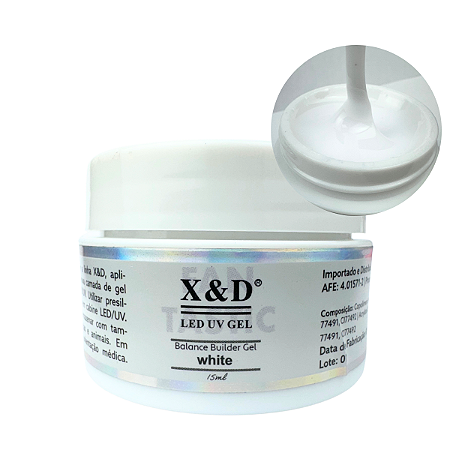 Gel X&D White 15g Led UV Para Alongamento de Unha