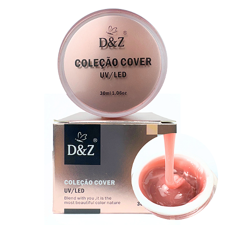 Gel Control Cover Peach 30ml Coleção Cover D&Z UV Alongamento Unha