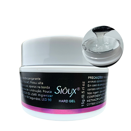 Gel Hard Sioux Clear Shine 15g Para Alongamento de Unhas