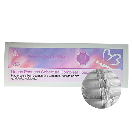 Unhas Postiças Soft Gel Bailarina 300 unidades D&Z