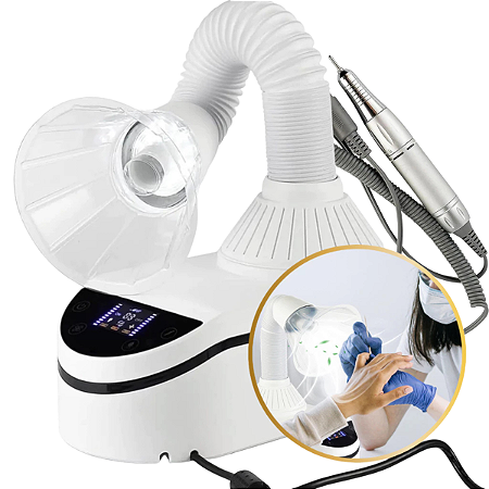 Sugador de Pó Unha Gel M230 3 em 1 com Motor Lixadeira e Luminária LED