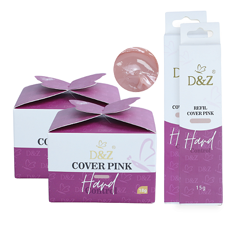 Kits 2x Gel D&Z Cover Pink + 2x Refil para alongamento de unhas