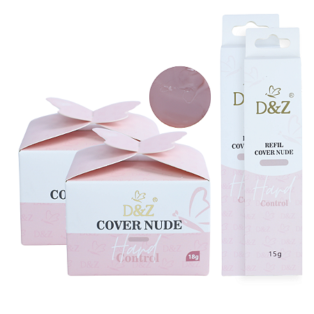 Kits 2x Gel D&Z Cover Nude + 2x Refil para alongamento de unhas