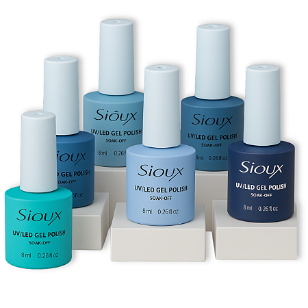 Esmaltes em Gel UV LED Sioux Tons de Azul e Roxo Coleção D Jelly – 8ml