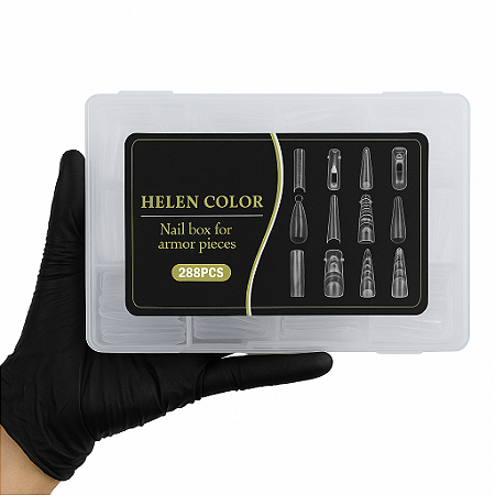 Mold F1 Helen Color Formatos 288 peças Kit Modelos 12 em 1 Reversa Mandola Almold Bailarina Curva C Estileto