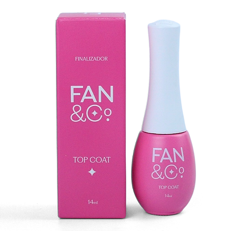Top Coat FAN & CO. 14ml – Brilho Espelhado e Proteção para Unhas em Gel