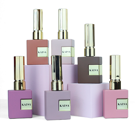 Kit 6 Esmaltes em Gel KAISA 15ml Tons de Nude LED UV Alta Pigmentação Longa Duração