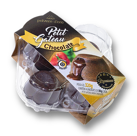 Petit gateau chocolate congelado 4x80g
