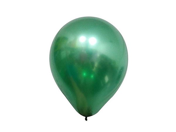 Balão Verde 5 Metalizado Balloon com 25 unid.