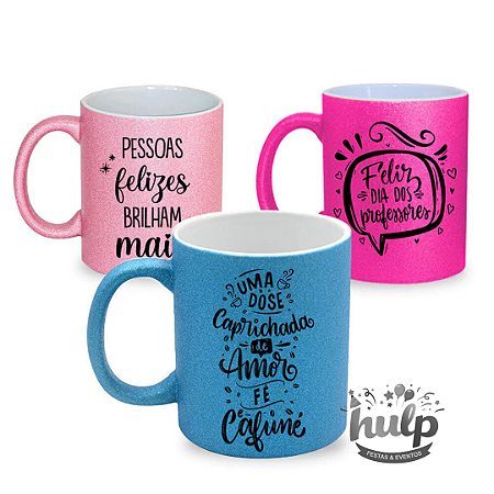 Caneca Cerâmica Glitter Personalizada