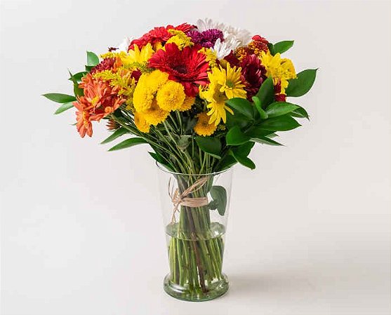 Arranjo de Flores do Campo em Vaso