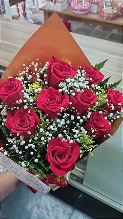 Buquê com 9 Rosas Vermelhas