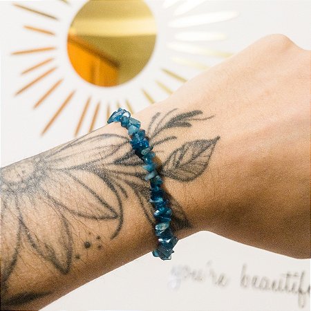 Pulseira Apatita mini - Comunicação, Clareza Mental e Intuição