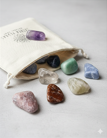 Kit Pedras dos 7 chakras Rolado - Equilíbrio, Alinhamento e Conexão