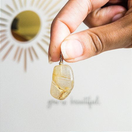 Pingente Quartzo Rutilado 950 - Pedra da Felicidade - Prata 950