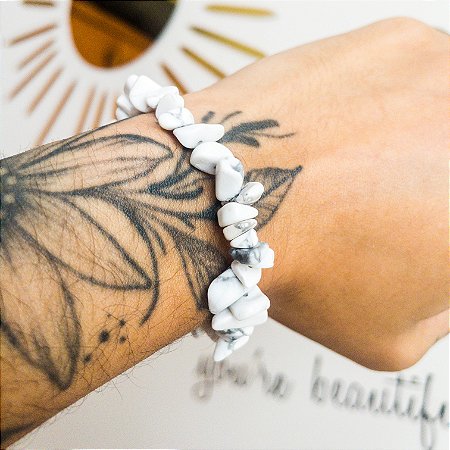 Pulseira de Howlita  - Pedra dos Bons Sonhos