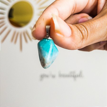 Pingente de Amazonita  Rolada - Cura, Adaptação e Renovação | Qualidade Extra