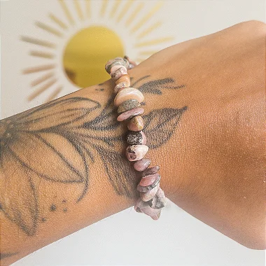 Pulseira de rodonita  - Pedra do perdão e Amor