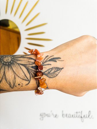 Pulseira de ágata de fogo - pedra da motivação