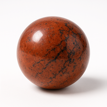 Esfera de Turmalina Negra com Jaspe Vermelho - Proteção e Força Interior