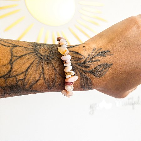 Pulseira de Opala rosa - esperança e paz
