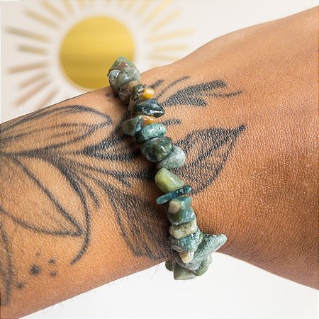 Pulseira de Ágata Musgo - Proteção e Cura