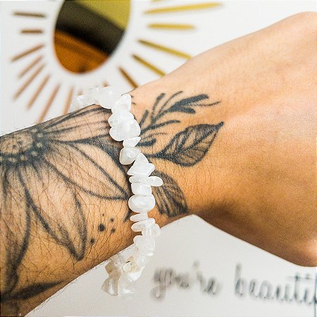 Pulseira de quartzo branco Leitoso - Pedra da sabedoria