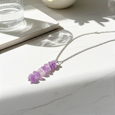 Pingente ametista cascalho - transmutação energética