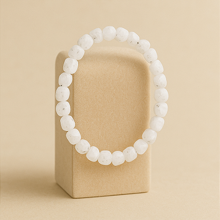 Pulseira de Pedra da Lua Indiana Verdadeira rolada  - Pedra do Sagrado Feminino - Ninfas