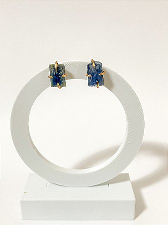 Brinco Cianita Azul Bruta - Arcanjo Miguel, Justiça espiritual e Proteção