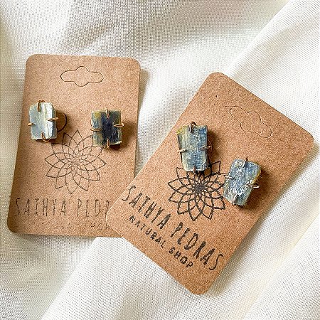 PROMOÇÃO Brinco Cianita Azul Bruta - Arcanjo Miguel, Justiça espiritual e Proteção