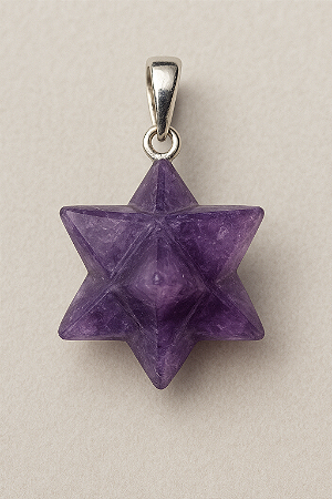Pingente Merkabah Ametista - Paz interior, transmutação