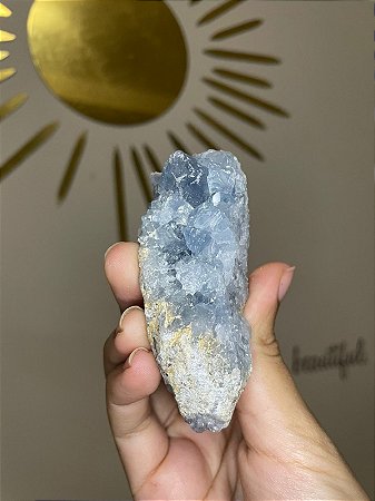 Celestita Pedra Natural Bruta 164gr - Cocriação, Sereneidade e Conexão Celestial