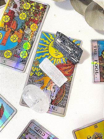 Kit limpeza energética para tarot selenita, quartzo transparente e turmalina negra