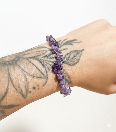 Pulseira de ametista mini cascalho | Transmutação, Equilíbrio e Elevação Espiritual