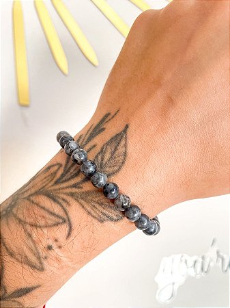 Pulseira de Larvikita 6mm | Rara | Neutralização de feitiços e clareza na tomada de decisões