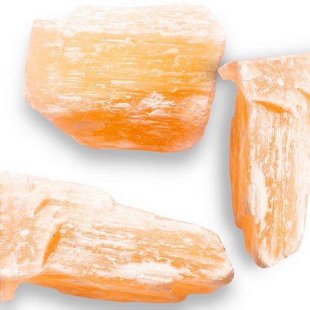 Selenita Laranja Bruta - Pedra da Conexão Eu superior, limpeza e autoconhecimento