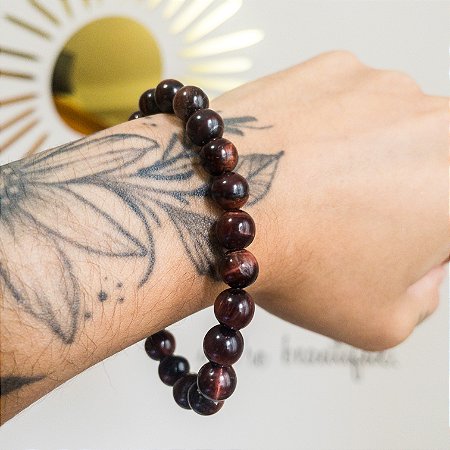 Pulseira Olho de Boi 8 mm – Proteção Energética e Coragem no Dia a Dia